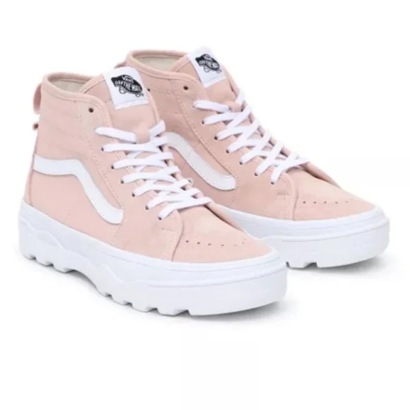 Vans Sk8 High Top Womens Casual Canvas Suede Shoes Pink VN0A5KY5W0D NEW Size 6.5 - Picture 3 of 6